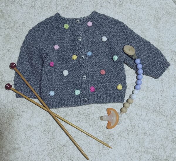 Saco para Bebe Tejido en Dos Agujas de Alpaca Peruana