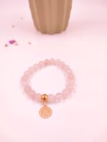 Pulsera cuarzo rosado tecnica alambrismo Pilui